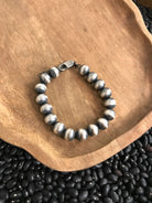 The Memphis 10mm Pearl Bracelet-Bracelets & Cuffs-Calli Co., Turquoise and Silver Jewelry, Native American Handmade, Zuni Tribe, Navajo Tribe, Brock Texas
