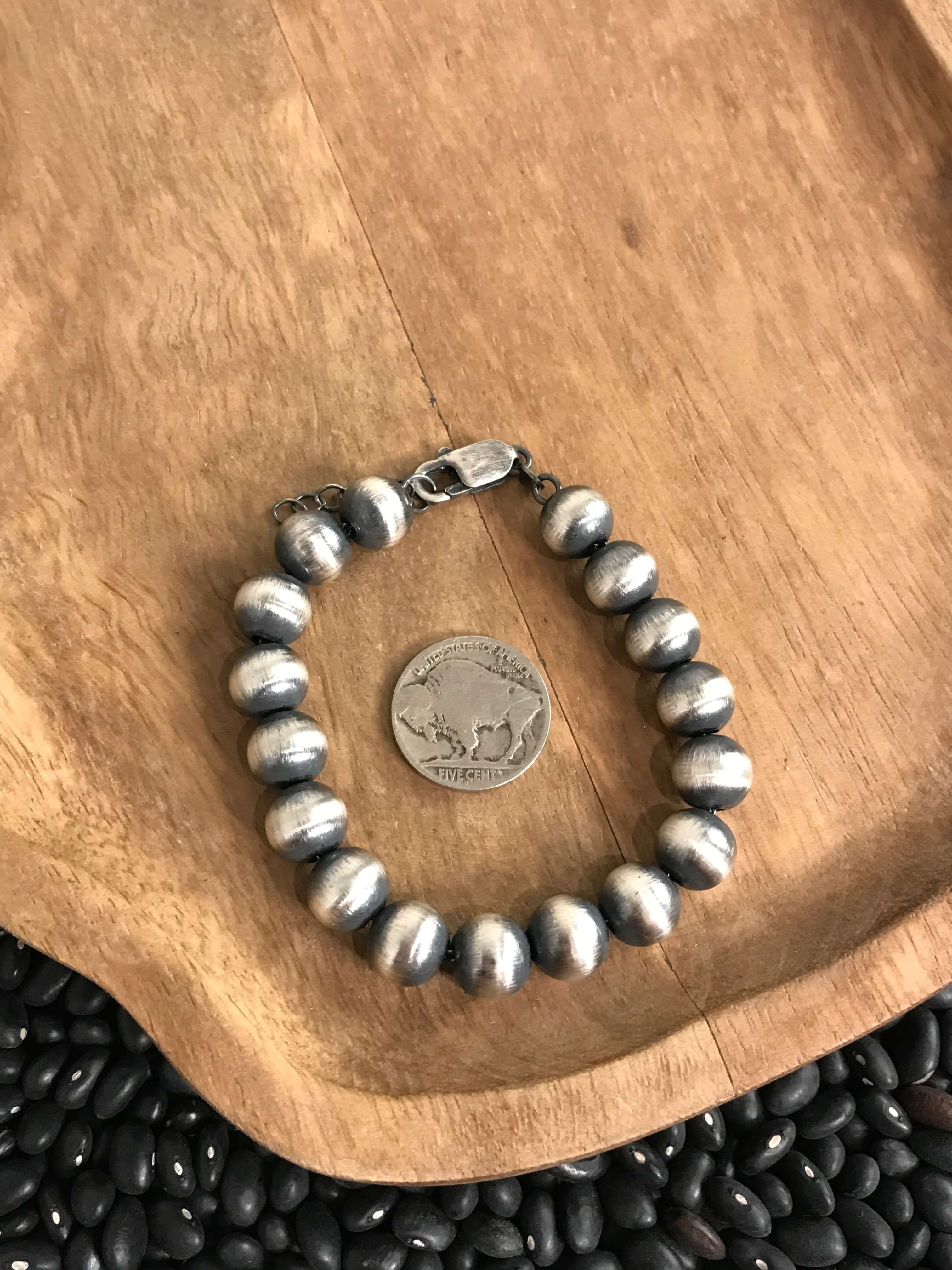 The Memphis 10mm Pearl Bracelet-Bracelets & Cuffs-Calli Co., Turquoise and Silver Jewelry, Native American Handmade, Zuni Tribe, Navajo Tribe, Brock Texas