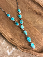 The Kallen Turquoise Lariat Necklace Set, 4-Necklaces-Calli Co., Turquoise and Silver Jewelry, Native American Handmade, Zuni Tribe, Navajo Tribe, Brock Texas