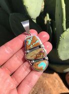 The Allamore Turquoise Pendant-Pendants-Calli Co., Turquoise and Silver Jewelry, Native American Handmade, Zuni Tribe, Navajo Tribe, Brock Texas