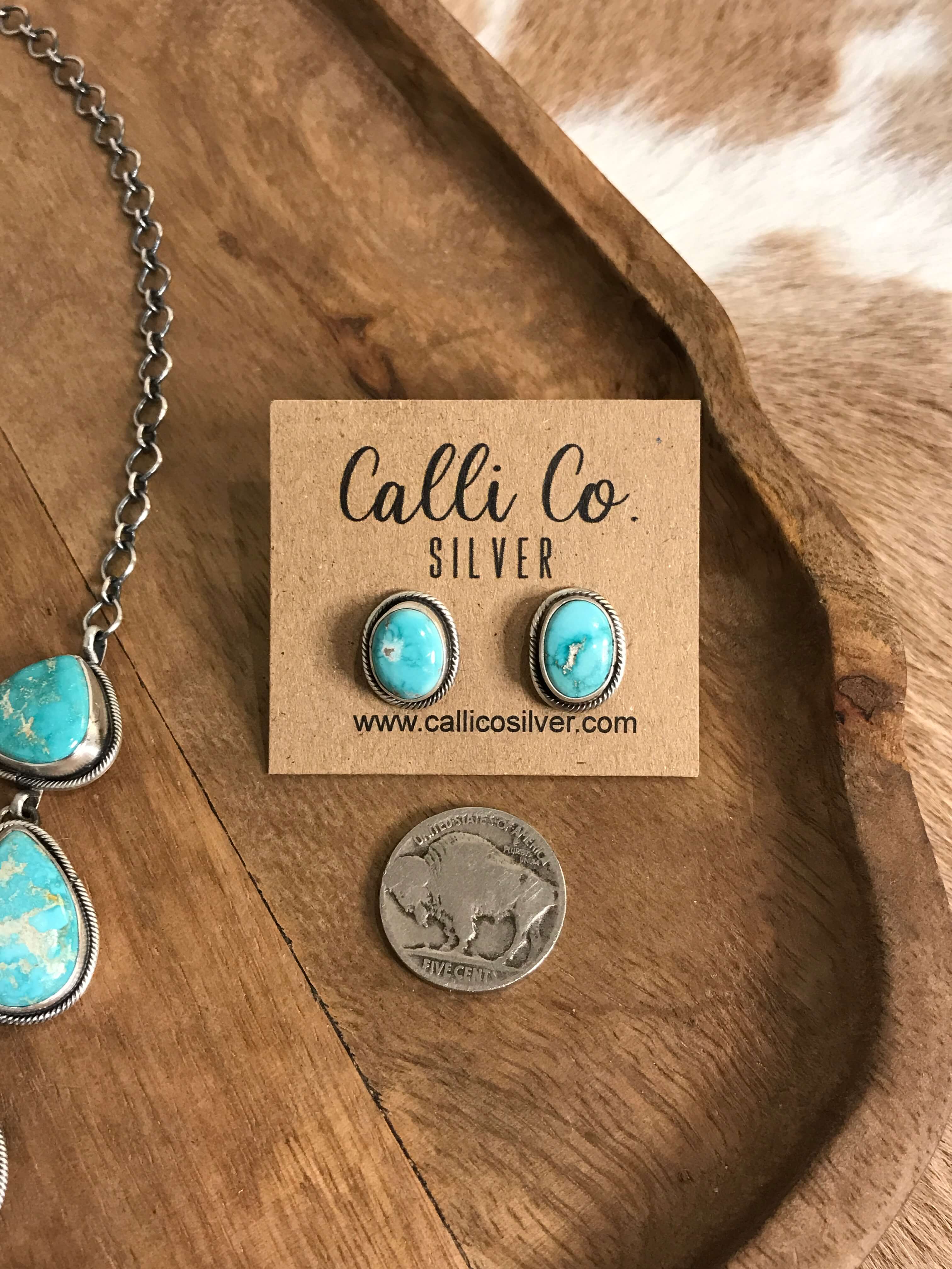 The Lulu Statement Necklace Set, 2-Necklaces-Calli Co., Turquoise and Silver Jewelry, Native American Handmade, Zuni Tribe, Navajo Tribe, Brock Texas