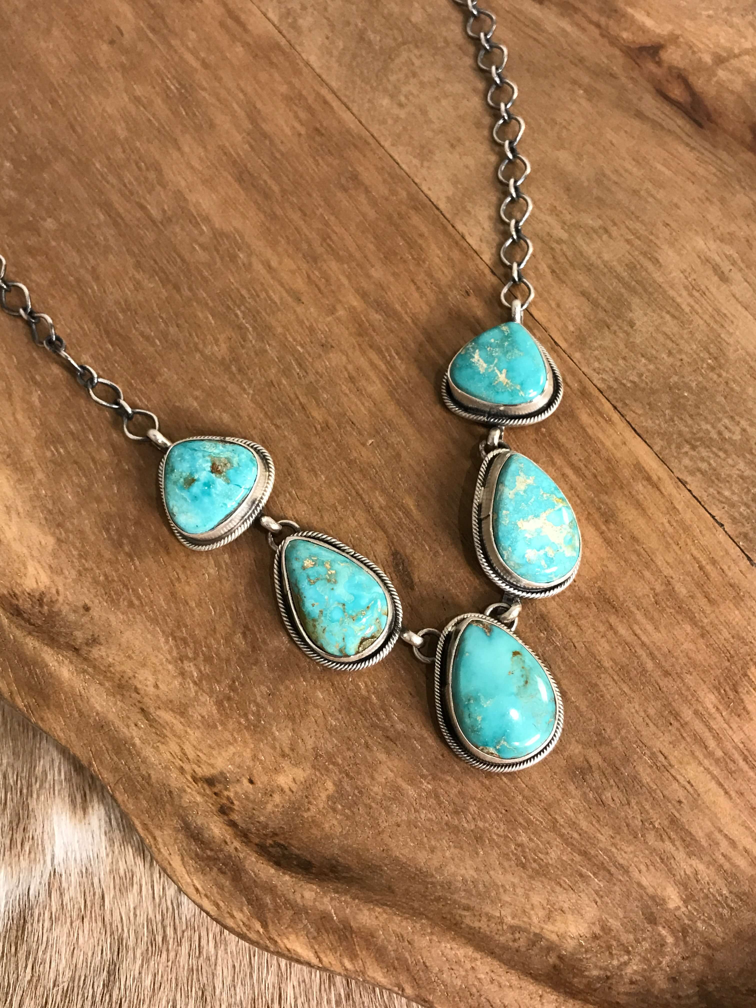 The Lulu Statement Necklace Set, 2-Necklaces-Calli Co., Turquoise and Silver Jewelry, Native American Handmade, Zuni Tribe, Navajo Tribe, Brock Texas