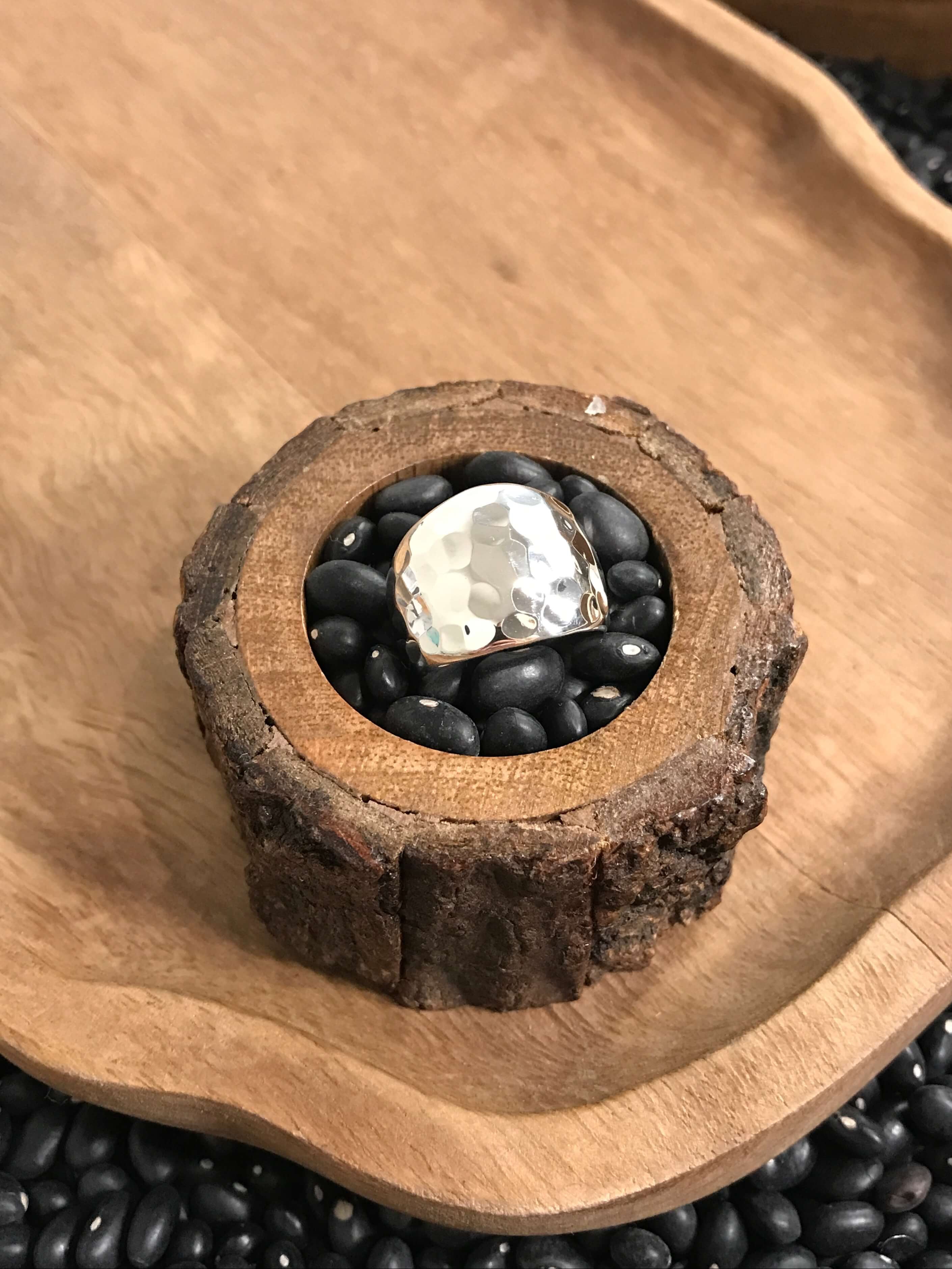 The Classic Hammered Ring-Rings-Calli Co., Turquoise and Silver Jewelry, Native American Handmade, Zuni Tribe, Navajo Tribe, Brock Texas