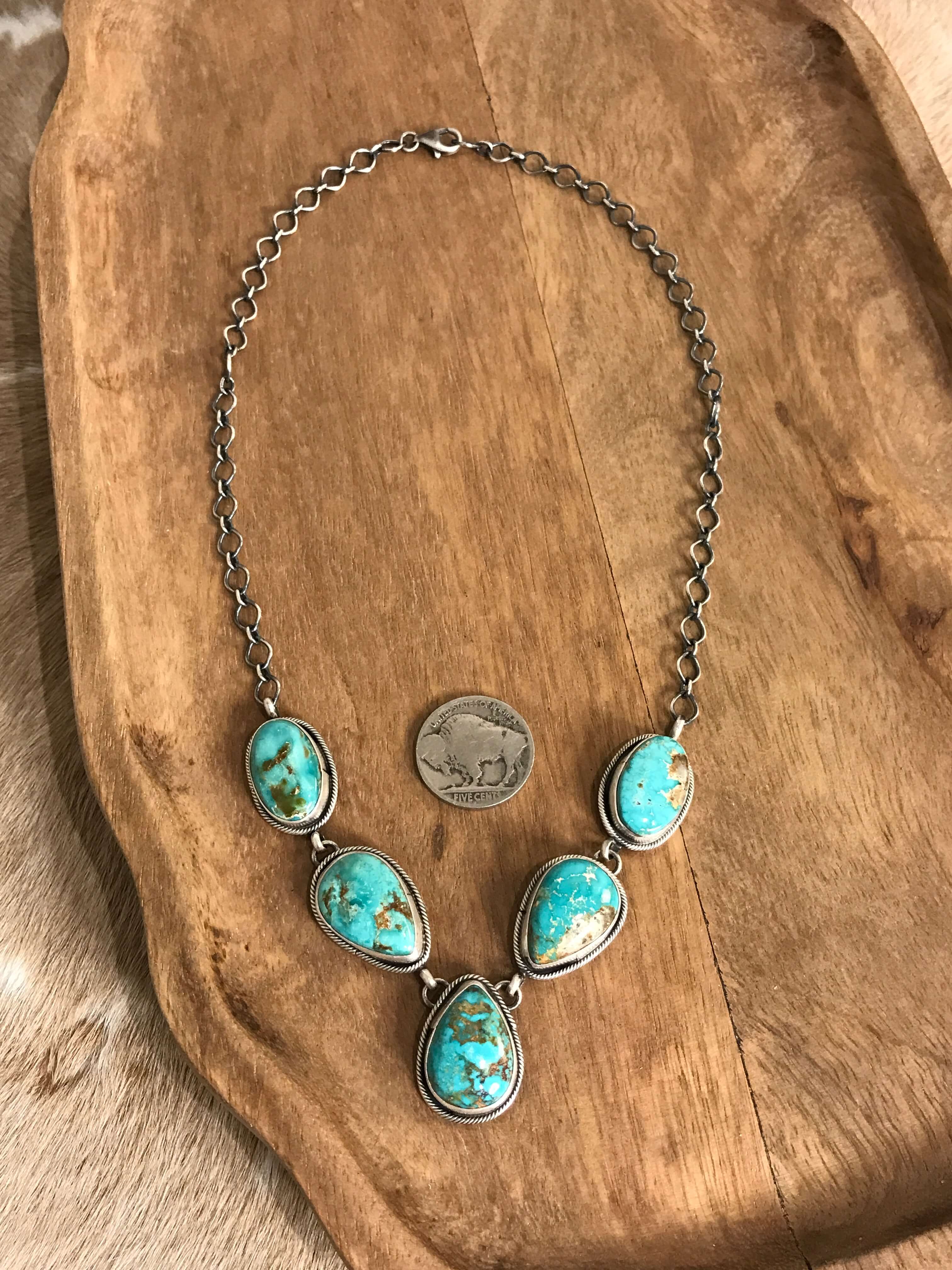 Navajo Handmade Turquoise Statement Necklace | Calli Co Silver