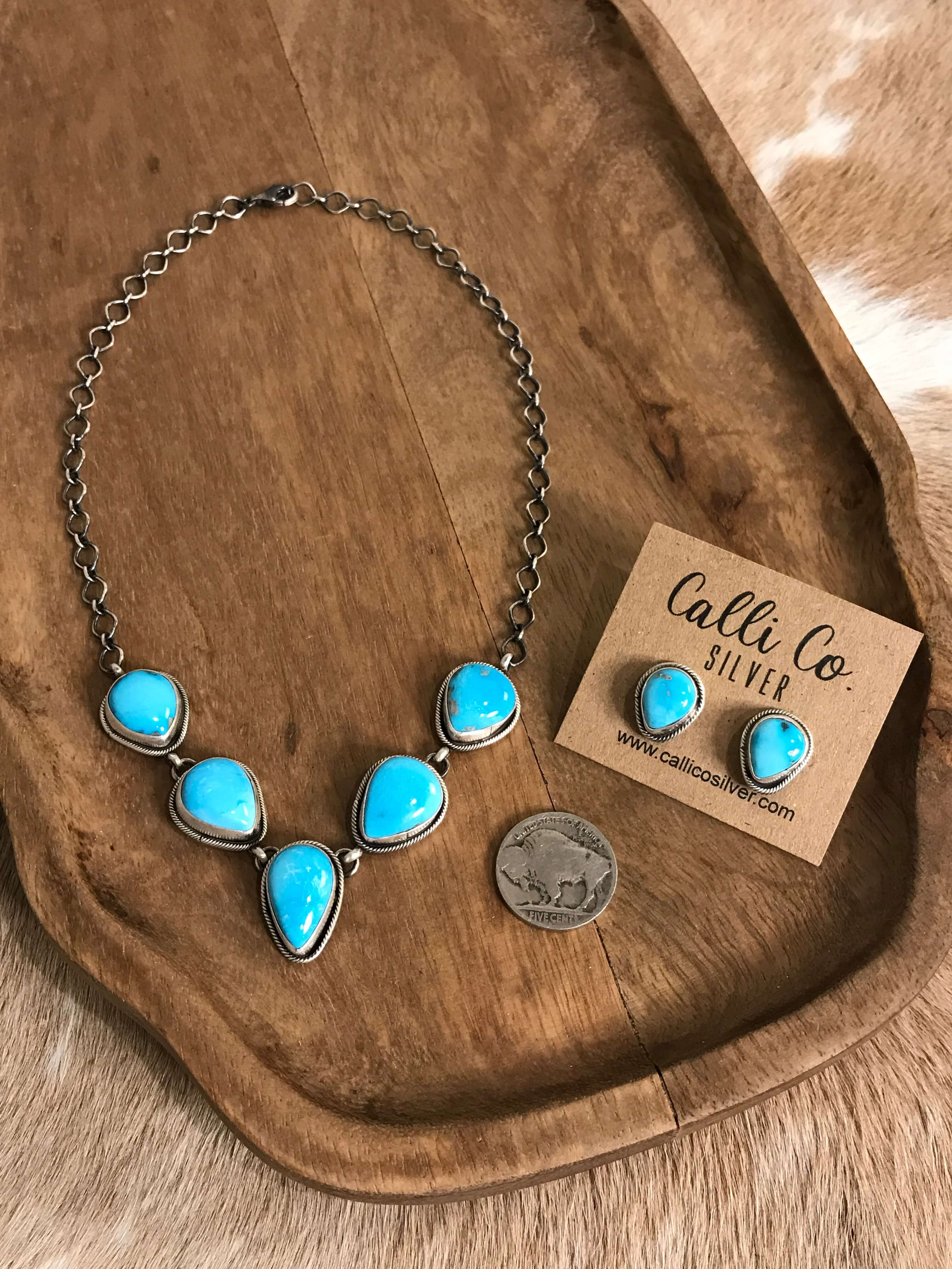アクセサリー ta-kun Navajo Handmade Turquoise Statement Necklace | Calli Co Silver