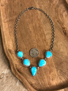The Lulu Statement Necklace Set, 5-Necklaces-Calli Co., Turquoise and Silver Jewelry, Native American Handmade, Zuni Tribe, Navajo Tribe, Brock Texas