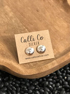 The Indus Dome Studs-Earrings-Calli Co., Turquoise and Silver Jewelry, Native American Handmade, Zuni Tribe, Navajo Tribe, Brock Texas