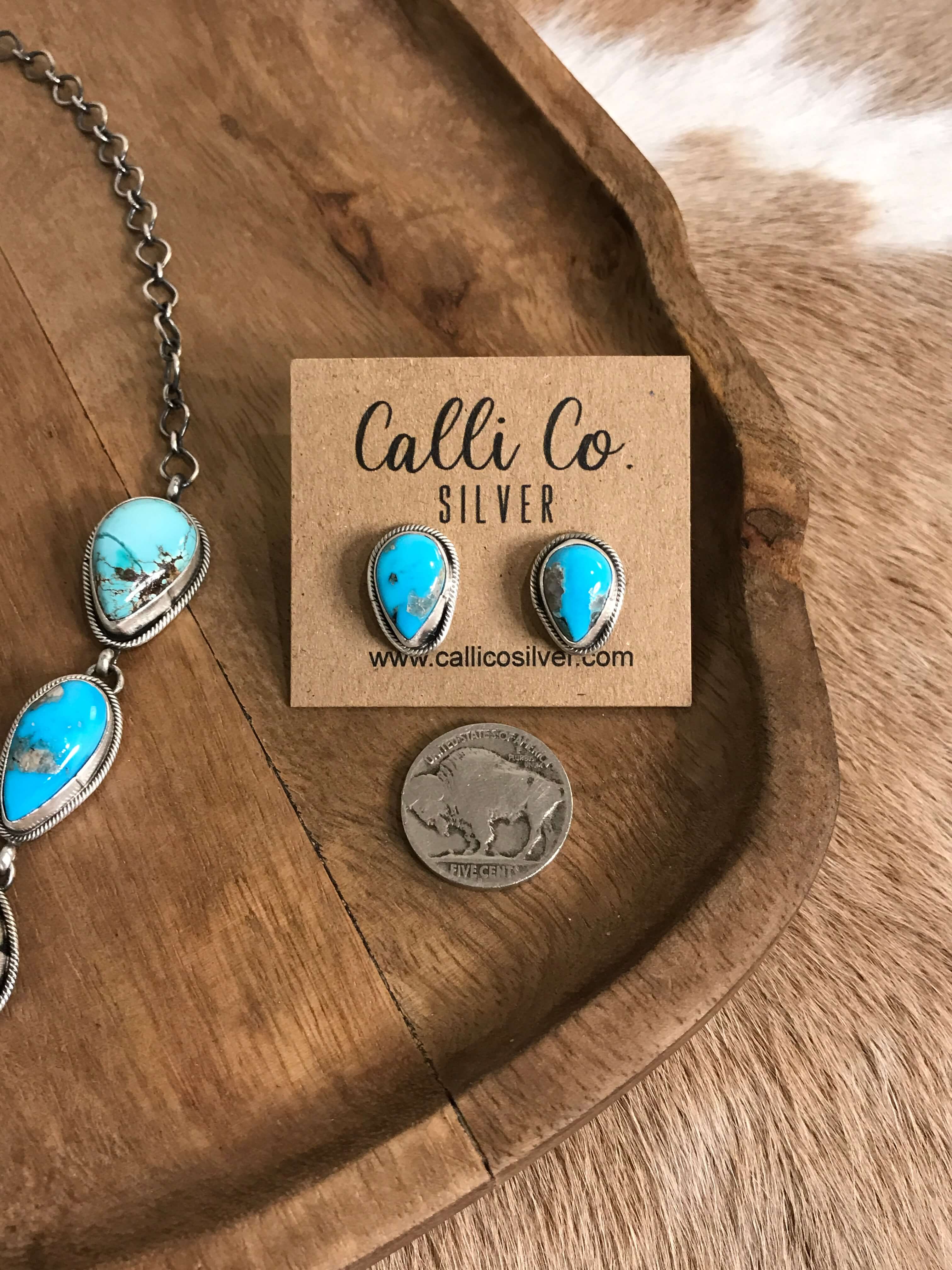The Lulu Statement Necklace Set, 3-Necklaces-Calli Co., Turquoise and Silver Jewelry, Native American Handmade, Zuni Tribe, Navajo Tribe, Brock Texas
