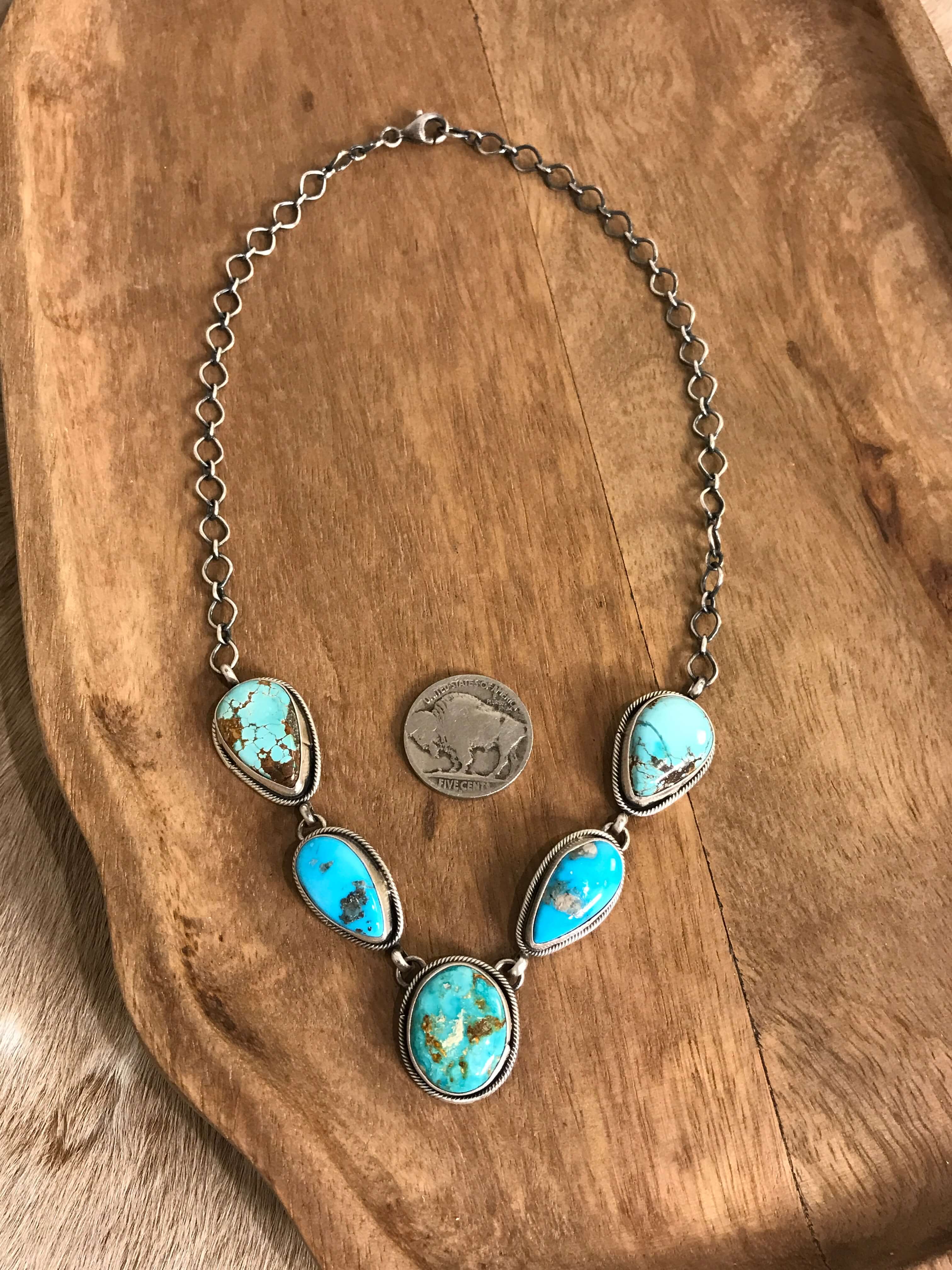 The Lulu Statement Necklace Set, 3-Necklaces-Calli Co., Turquoise and Silver Jewelry, Native American Handmade, Zuni Tribe, Navajo Tribe, Brock Texas