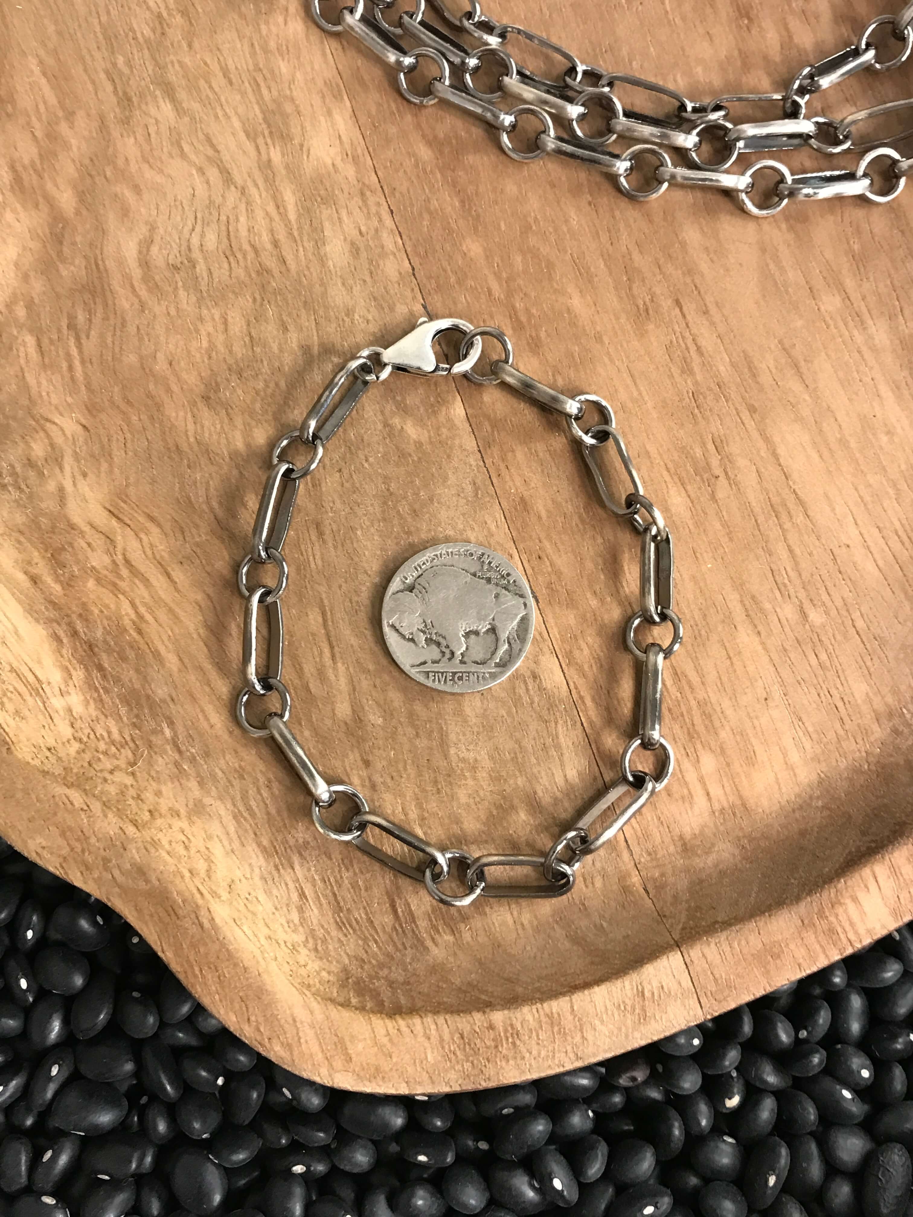 The Dot Dash Chain Bracelet-Bracelets & Cuffs-Calli Co., Turquoise and Silver Jewelry, Native American Handmade, Zuni Tribe, Navajo Tribe, Brock Texas