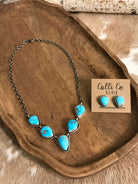 The Lulu Statement Necklace Set, 7-Necklaces-Calli Co., Turquoise and Silver Jewelry, Native American Handmade, Zuni Tribe, Navajo Tribe, Brock Texas