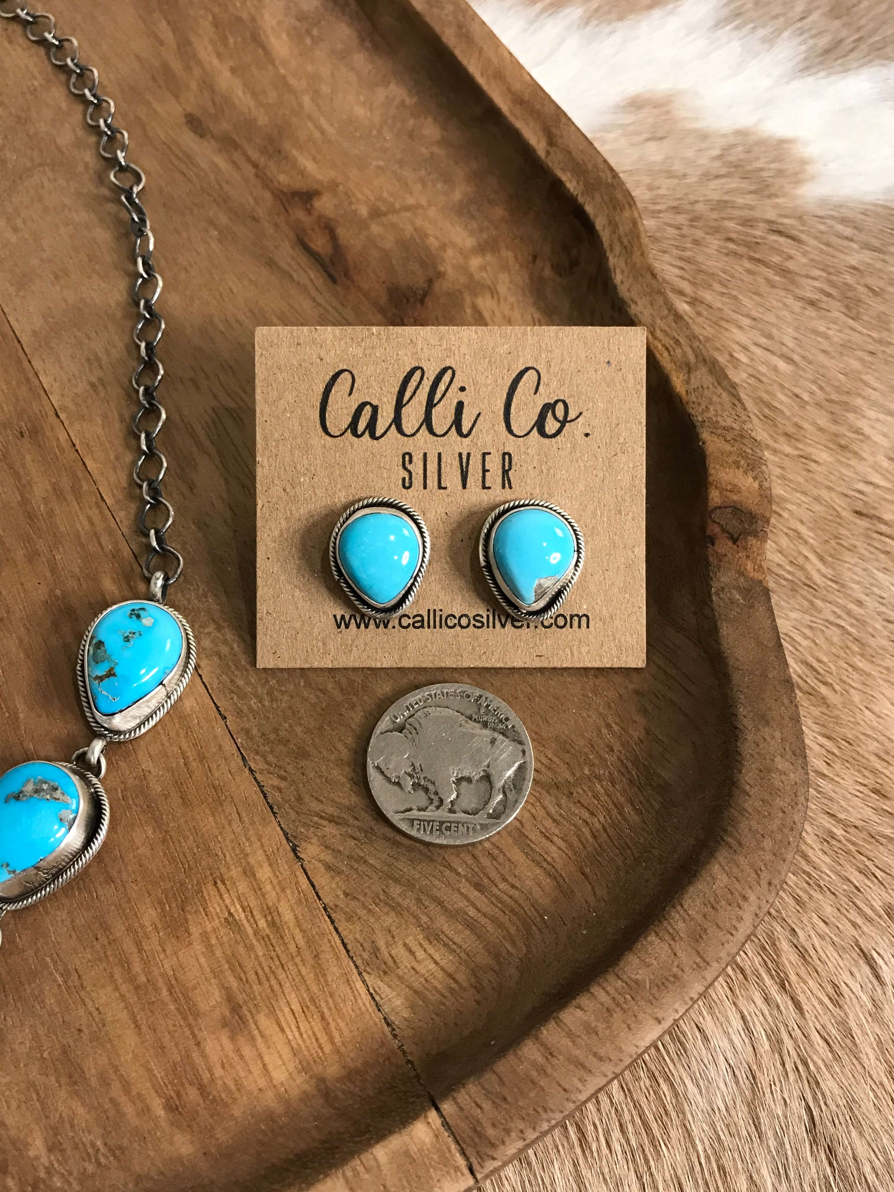 The Lulu Statement Necklace Set, 7-Necklaces-Calli Co., Turquoise and Silver Jewelry, Native American Handmade, Zuni Tribe, Navajo Tribe, Brock Texas