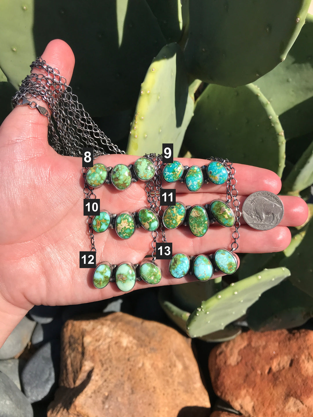 The Burkett Necklaces-Necklaces-Calli Co., Turquoise and Silver Jewelry, Native American Handmade, Zuni Tribe, Navajo Tribe, Brock Texas