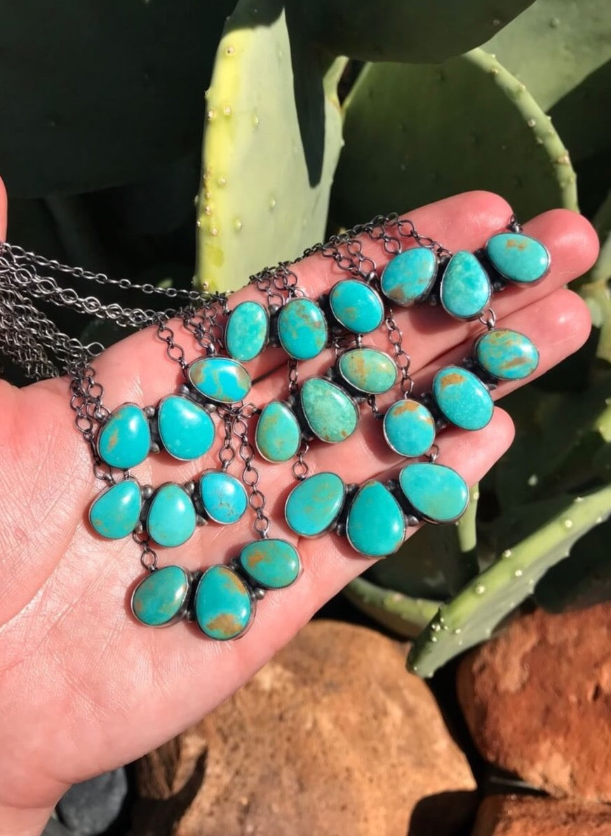 The Lost Trail Necklaces-Necklaces-Calli Co., Turquoise and Silver Jewelry, Native American Handmade, Zuni Tribe, Navajo Tribe, Brock Texas