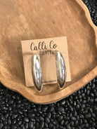 The Wray Stamped Hoop Earrings-Earrings-Calli Co., Turquoise and Silver Jewelry, Native American Handmade, Zuni Tribe, Navajo Tribe, Brock Texas