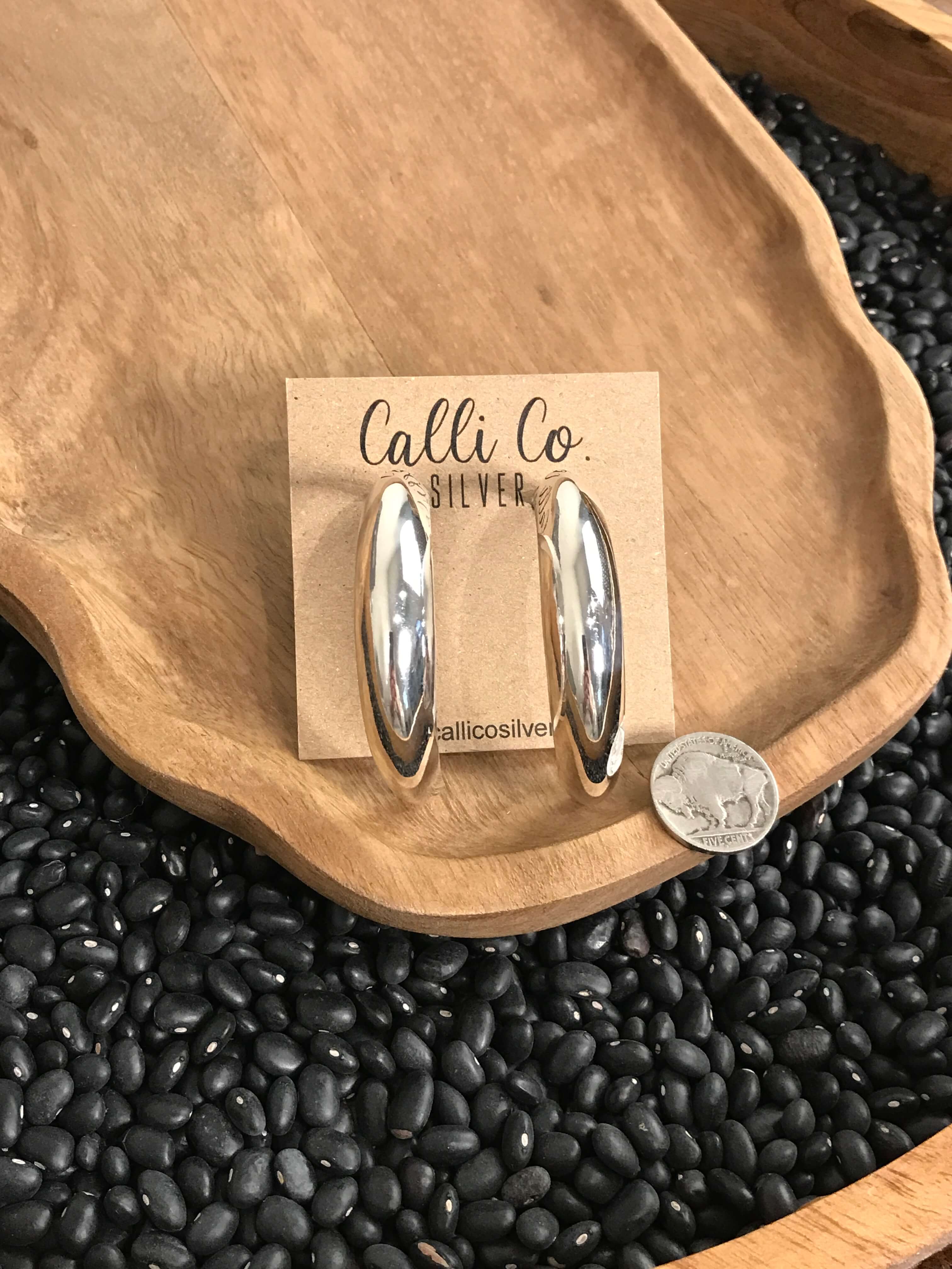 The Wray Hoop Earrings-Earrings-Calli Co., Turquoise and Silver Jewelry, Native American Handmade, Zuni Tribe, Navajo Tribe, Brock Texas