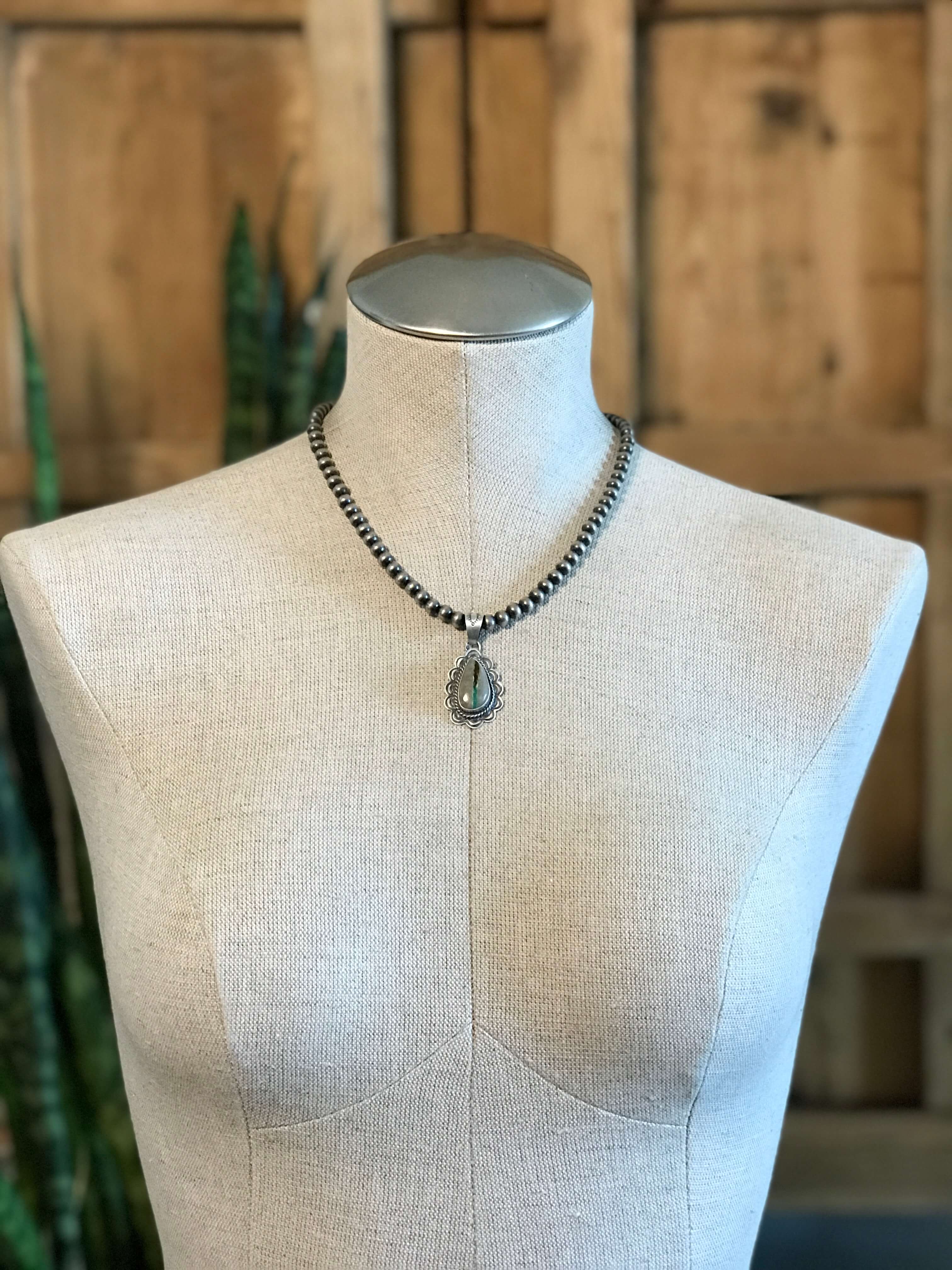 The Sycamore Turquoise Pendant, 3-Pendants-Calli Co., Turquoise and Silver Jewelry, Native American Handmade, Zuni Tribe, Navajo Tribe, Brock Texas