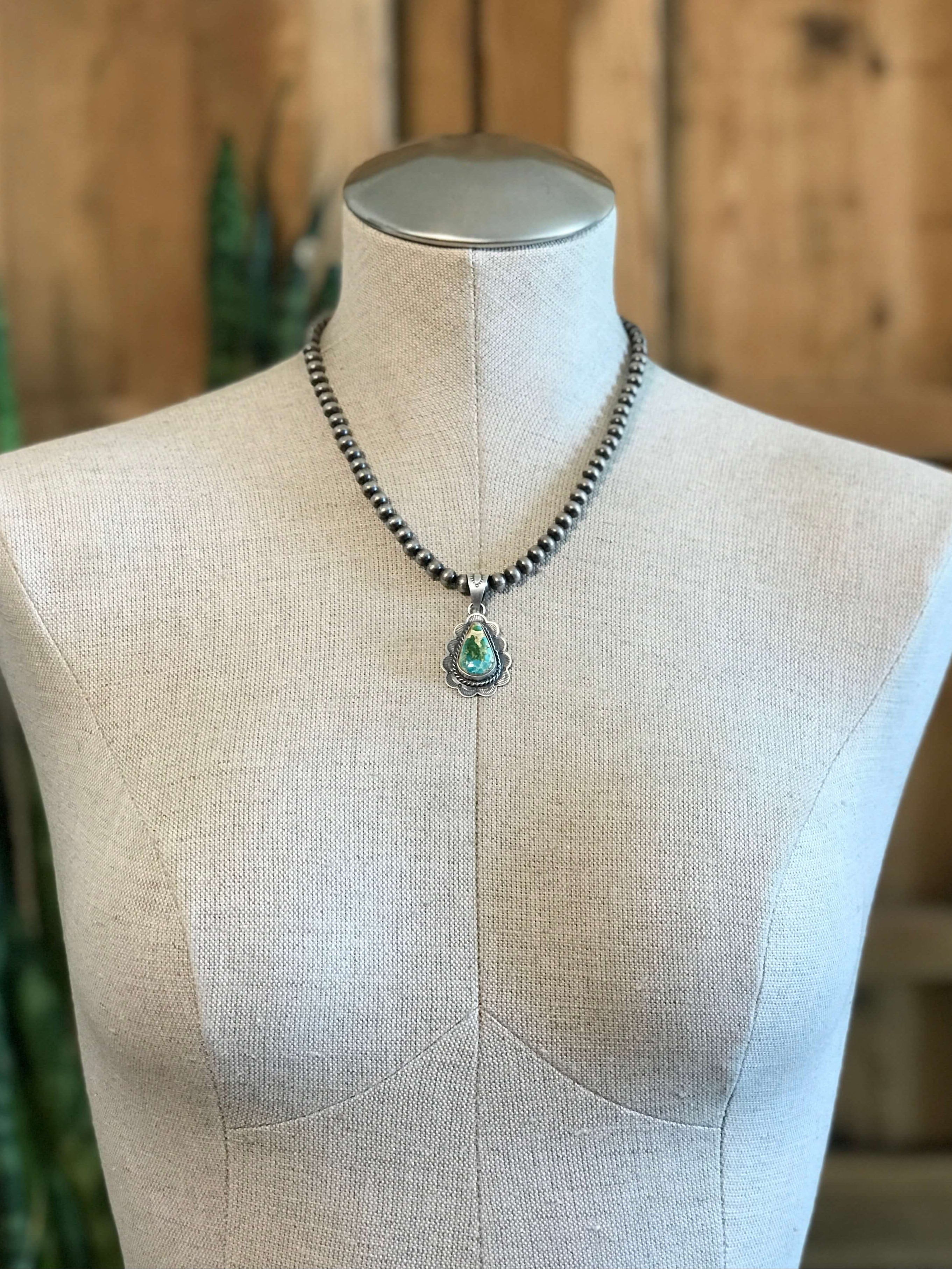 The Sycamore Turquoise Pendant, 7-Pendants-Calli Co., Turquoise and Silver Jewelry, Native American Handmade, Zuni Tribe, Navajo Tribe, Brock Texas