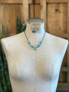 The Lulu Statement Necklace Set, 1-Necklaces-Calli Co., Turquoise and Silver Jewelry, Native American Handmade, Zuni Tribe, Navajo Tribe, Brock Texas
