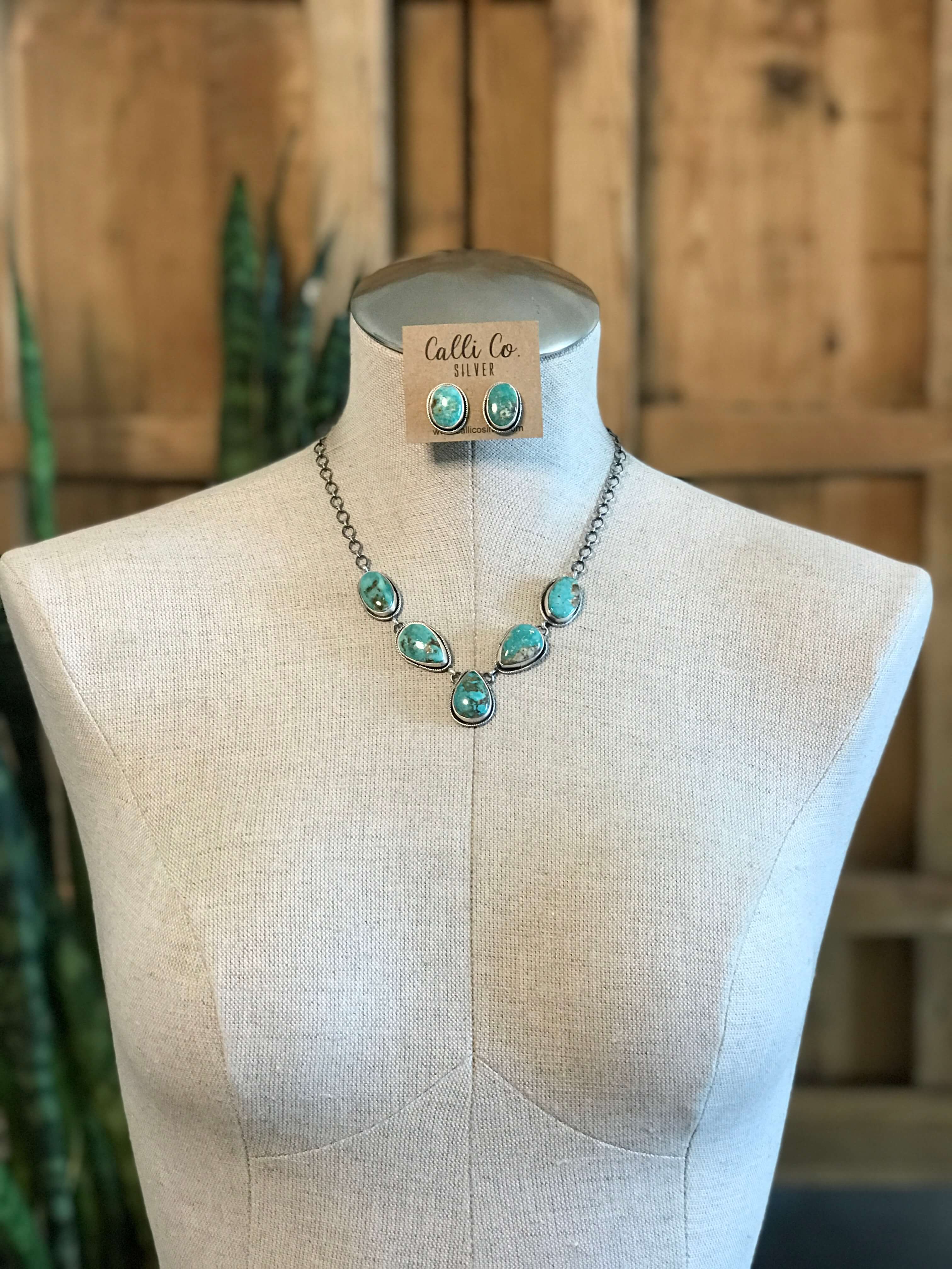 The Lulu Statement Necklace Set, 4-Necklaces-Calli Co., Turquoise and Silver Jewelry, Native American Handmade, Zuni Tribe, Navajo Tribe, Brock Texas