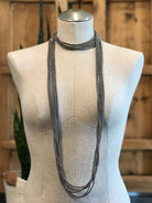 The Halona Five Strand Pearl Necklace, 60"-Necklaces-Calli Co., Turquoise and Silver Jewelry, Native American Handmade, Zuni Tribe, Navajo Tribe, Brock Texas