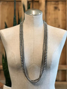 The Sabinal Triple Strand Pearl Necklace, 36"-Necklaces-Calli Co., Turquoise and Silver Jewelry, Native American Handmade, Zuni Tribe, Navajo Tribe, Brock Texas