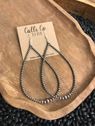 The McDade Teardrop Hoops-Earrings-Calli Co., Turquoise and Silver Jewelry, Native American Handmade, Zuni Tribe, Navajo Tribe, Brock Texas