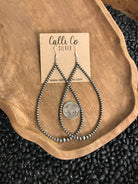 The McDade Teardrop Hoops-Earrings-Calli Co., Turquoise and Silver Jewelry, Native American Handmade, Zuni Tribe, Navajo Tribe, Brock Texas