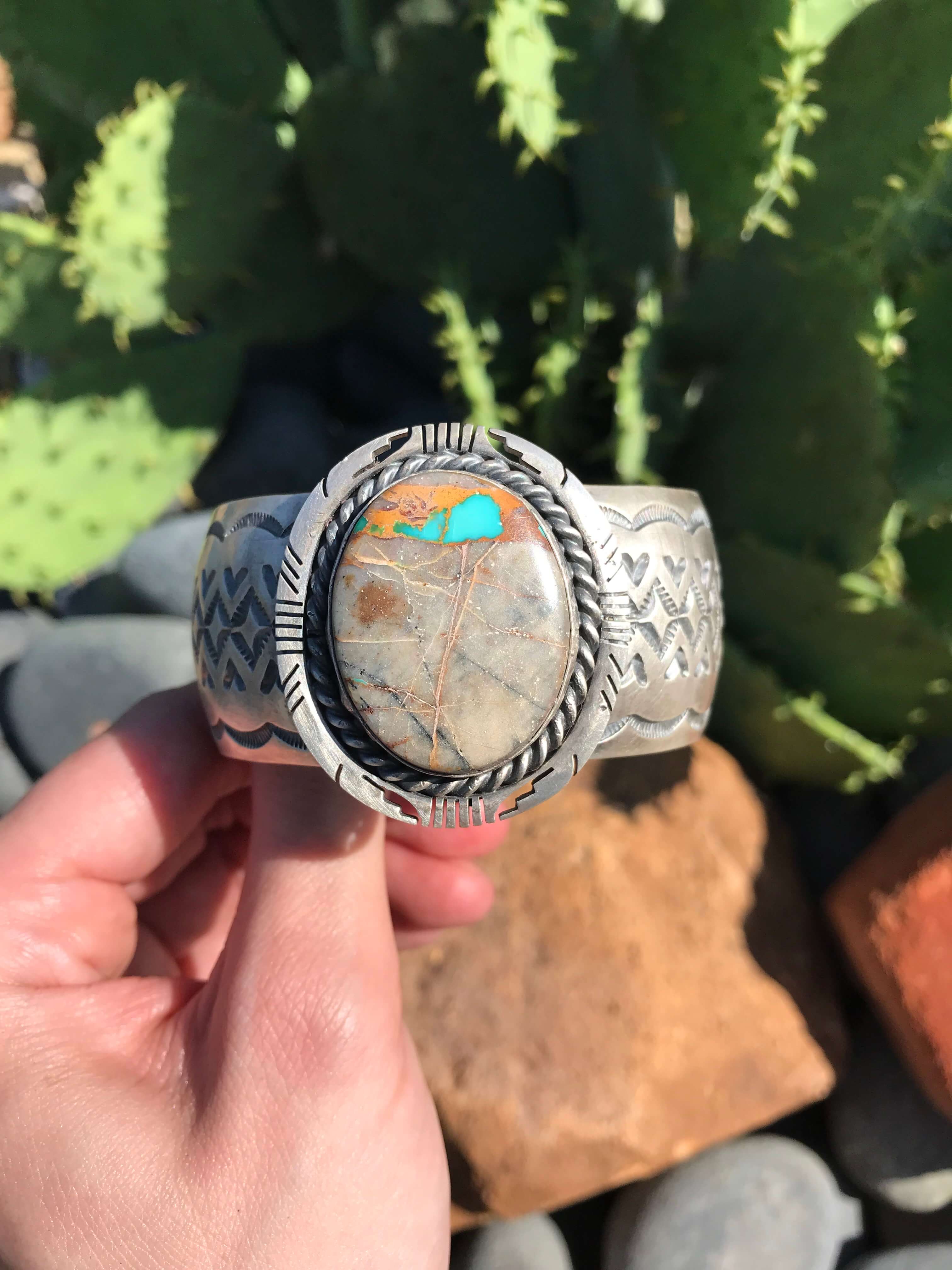 The Haxby Ribbon Cuff-Bracelets & Cuffs-Calli Co., Turquoise and Silver Jewelry, Native American Handmade, Zuni Tribe, Navajo Tribe, Brock Texas