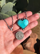 The Grande Heart Necklace, 13-Necklaces-Calli Co., Turquoise and Silver Jewelry, Native American Handmade, Zuni Tribe, Navajo Tribe, Brock Texas