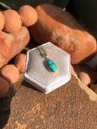 The Nordic 14k and Turquoise Pendant, 12-Pendants-Calli Co., Turquoise and Silver Jewelry, Native American Handmade, Zuni Tribe, Navajo Tribe, Brock Texas