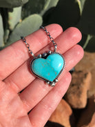 The Grande Heart Necklace, 13-Necklaces-Calli Co., Turquoise and Silver Jewelry, Native American Handmade, Zuni Tribe, Navajo Tribe, Brock Texas