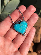 The Grande Heart Necklace, 14-Necklaces-Calli Co., Turquoise and Silver Jewelry, Native American Handmade, Zuni Tribe, Navajo Tribe, Brock Texas