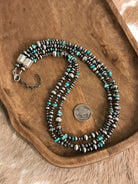 The Grecian Triple Strand Necklace, 2 xx-Necklaces-Calli Co., Turquoise and Silver Jewelry, Native American Handmade, Zuni Tribe, Navajo Tribe, Brock Texas