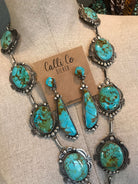 The Abiquiu Turquoise Lariat Necklace Set-Necklaces-Calli Co., Turquoise and Silver Jewelry, Native American Handmade, Zuni Tribe, Navajo Tribe, Brock Texas