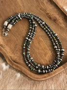 The Grecian Triple Strand Necklace, 3-Necklaces-Calli Co., Turquoise and Silver Jewelry, Native American Handmade, Zuni Tribe, Navajo Tribe, Brock Texas