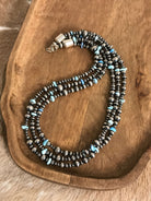 The Grecian Triple Strand Necklace, 4-Necklaces-Calli Co., Turquoise and Silver Jewelry, Native American Handmade, Zuni Tribe, Navajo Tribe, Brock Texas