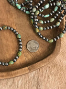 The Toledo Stretch Bracelet in Green-Bracelets & Cuffs-Calli Co., Turquoise and Silver Jewelry, Native American Handmade, Zuni Tribe, Navajo Tribe, Brock Texas