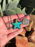 The Turquoise Star Necklace, 4-Necklaces-Calli Co., Turquoise and Silver Jewelry, Native American Handmade, Zuni Tribe, Navajo Tribe, Brock Texas