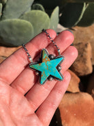 The Turquoise Star Necklace, 4-Necklaces-Calli Co., Turquoise and Silver Jewelry, Native American Handmade, Zuni Tribe, Navajo Tribe, Brock Texas