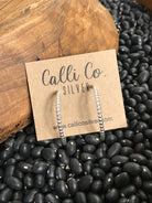 The Sterling Drop Hoops-Earrings-Calli Co., Turquoise and Silver Jewelry, Native American Handmade, Zuni Tribe, Navajo Tribe, Brock Texas