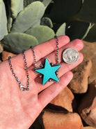 The Turquoise Star Necklace, 4-Necklaces-Calli Co., Turquoise and Silver Jewelry, Native American Handmade, Zuni Tribe, Navajo Tribe, Brock Texas