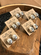 The Lunja Stamped Hoop Earrings-Earrings-Calli Co., Turquoise and Silver Jewelry, Native American Handmade, Zuni Tribe, Navajo Tribe, Brock Texas