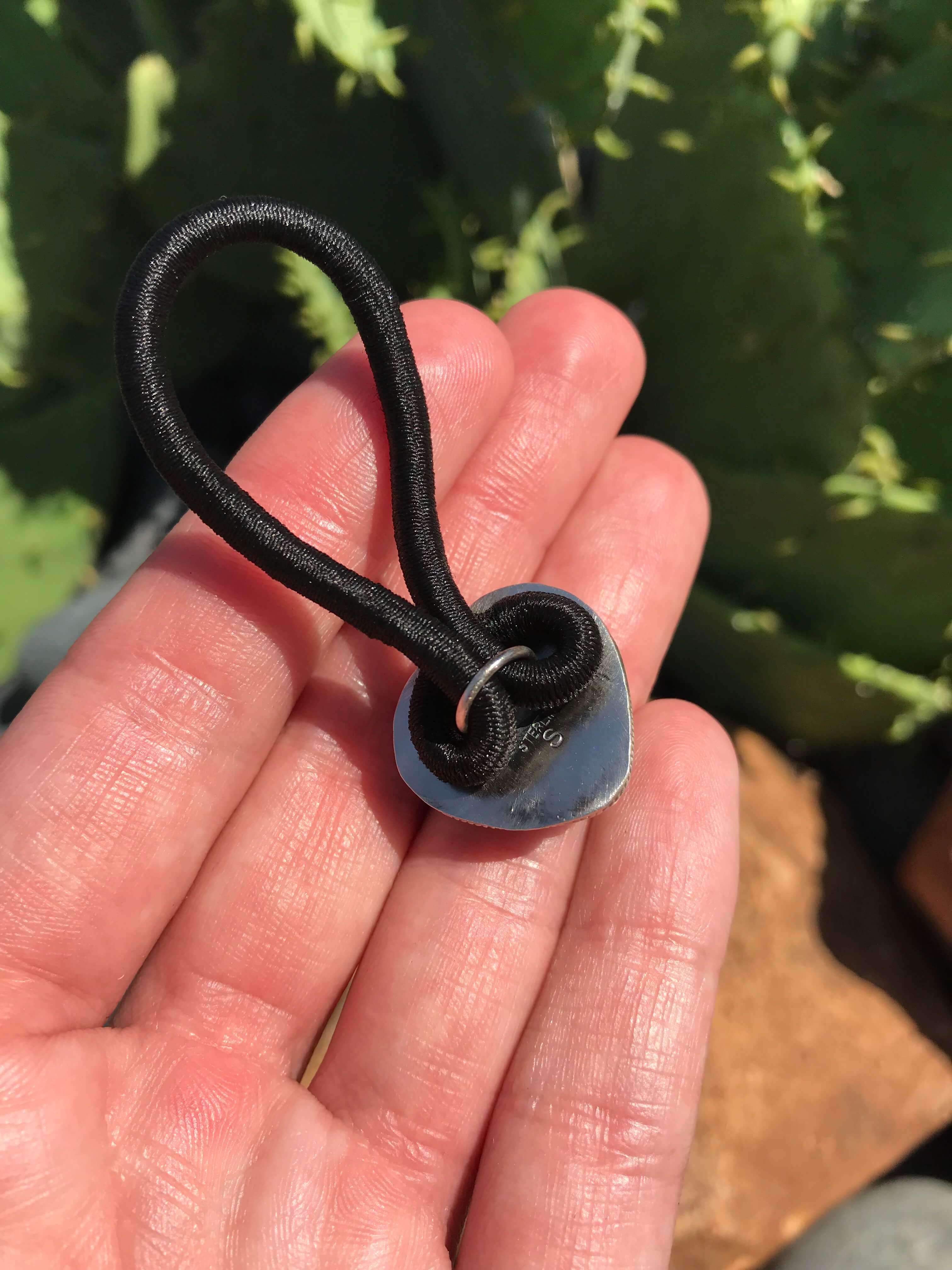 White Buffalo Stone Hair Elastic | Calli Co. Silver | Fort Worth, TX