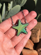 The Turquoise Star Necklace, 10-Necklaces-Calli Co., Turquoise and Silver Jewelry, Native American Handmade, Zuni Tribe, Navajo Tribe, Brock Texas