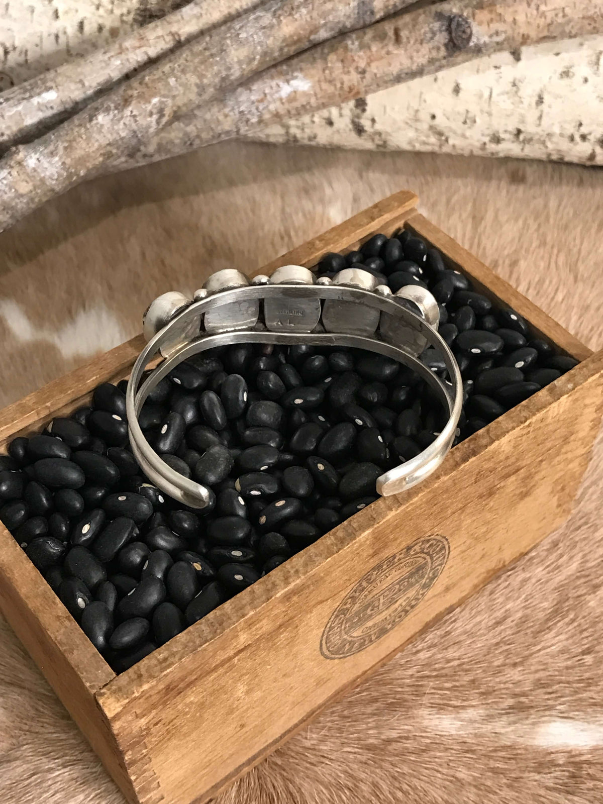 The Sadler Cuff, 2-Bracelets & Cuffs-Calli Co., Turquoise and Silver Jewelry, Native American Handmade, Zuni Tribe, Navajo Tribe, Brock Texas
