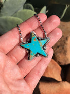 The Turquoise Star Necklace, 11-Necklaces-Calli Co., Turquoise and Silver Jewelry, Native American Handmade, Zuni Tribe, Navajo Tribe, Brock Texas