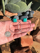 The Keystone Hoop Earrings, 2-Earrings-Calli Co., Turquoise and Silver Jewelry, Native American Handmade, Zuni Tribe, Navajo Tribe, Brock Texas