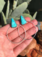 The Keystone Hoop Earrings, 7-Earrings-Calli Co., Turquoise and Silver Jewelry, Native American Handmade, Zuni Tribe, Navajo Tribe, Brock Texas