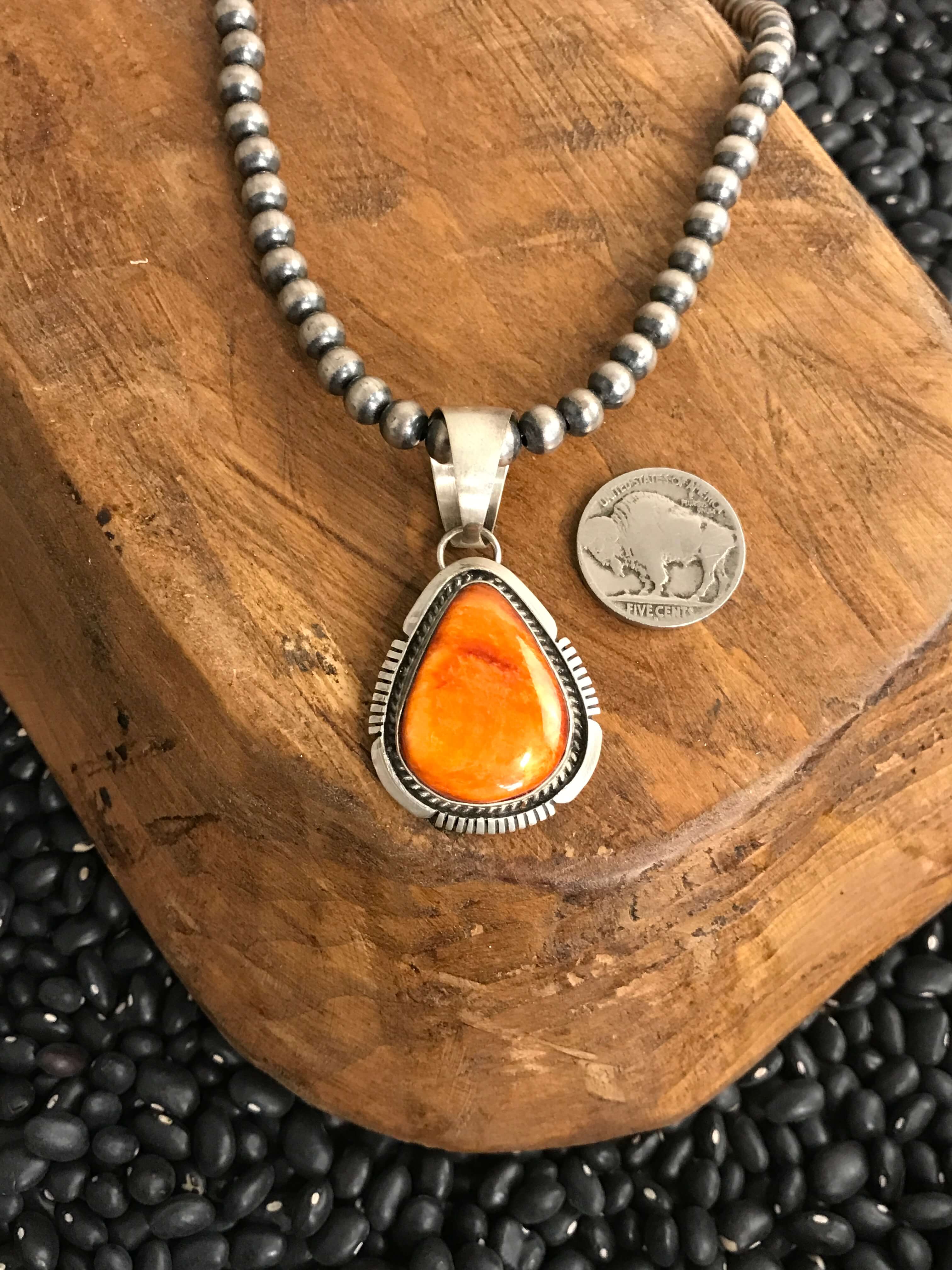 The Rhome Pendant in Spiny-Pendants-Calli Co., Turquoise and Silver Jewelry, Native American Handmade, Zuni Tribe, Navajo Tribe, Brock Texas